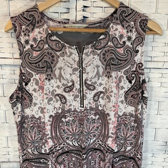 *Host Pick!* Size XL Petite -  Pink/Purple Paisley Print Sleeveless Top - Picture 1 of 4